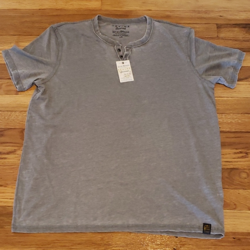 Lucky Brand Venice Burnout Button Notch Tee